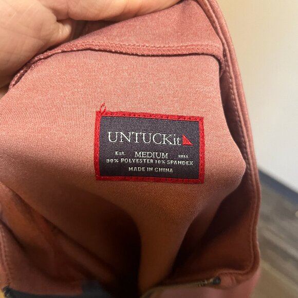 UNTUCKit Men's pink Mint Condition 1/3 zip golf Sweater jacket pullover M - Picture 4 of 5